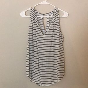 Old Navy sleeveless blouse (white/green | L)
